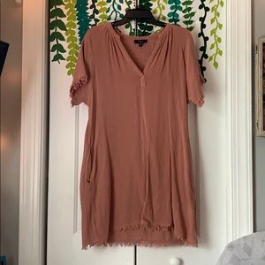 veryJ Mauve Pink Linen Dress — Medium